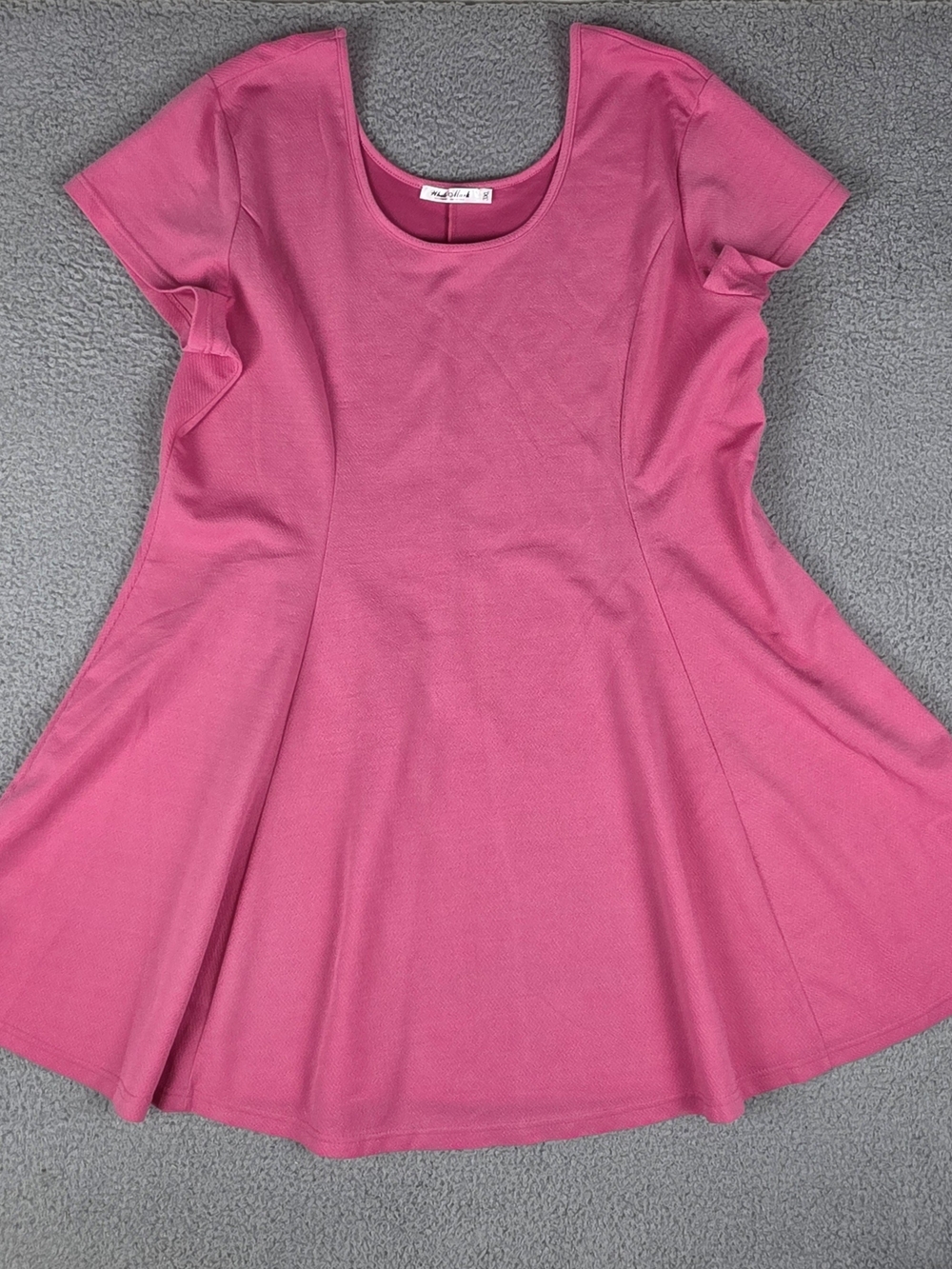White Mark Fit & Flare Pink Scoop Neck Dress Womens 3XL Short Sleeve
